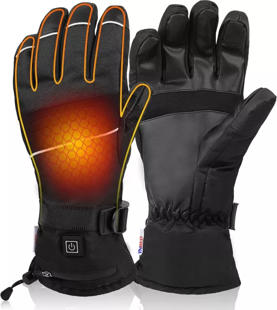 [2021 Upgrade]Electric Heated Gloves with Touch Screen,3 Temperature Level Heat