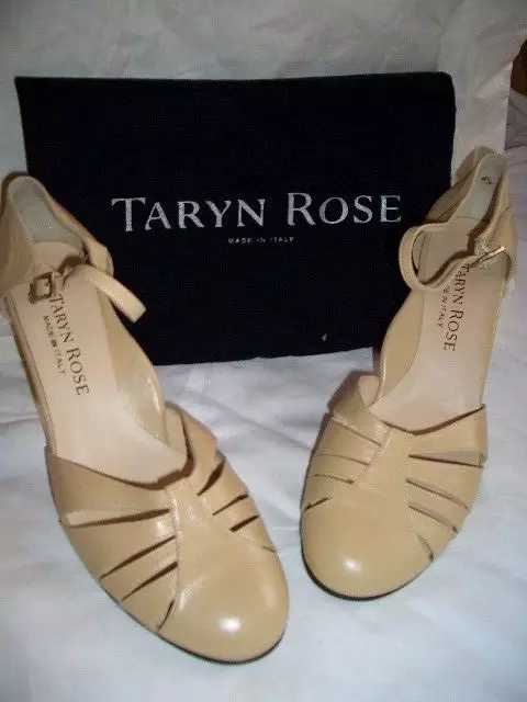 New, Never Worn - Taryn Rose Beige Leather Heels -Made In Italy  Size 38