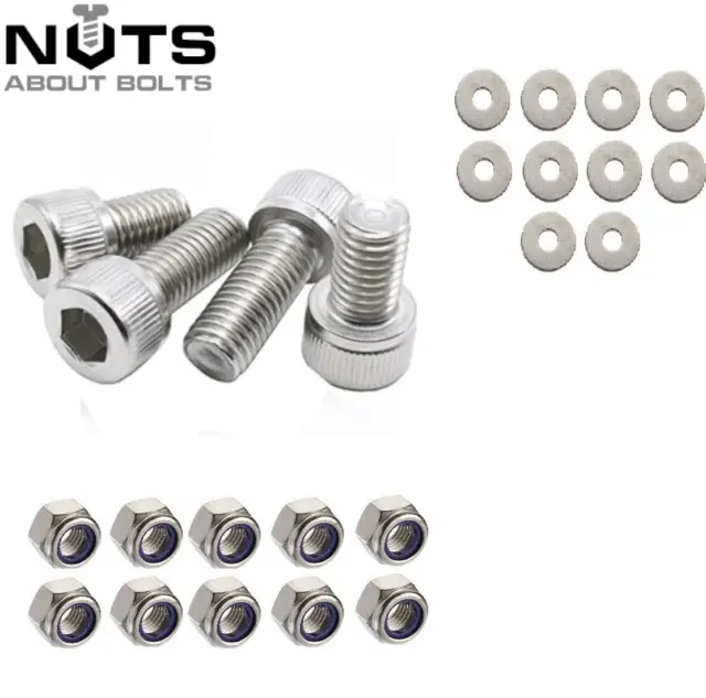 M4 M5 M6 M8 M10 A2 Stainless Steel Cap Head Bolts Socket Screw Allen Nuts Washer