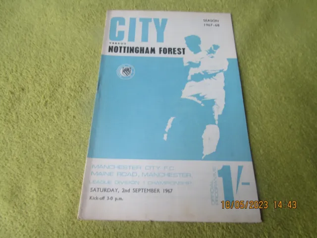 Manchester City v Nottingham - Division 1  1967/68 Champions season at Maine Rd