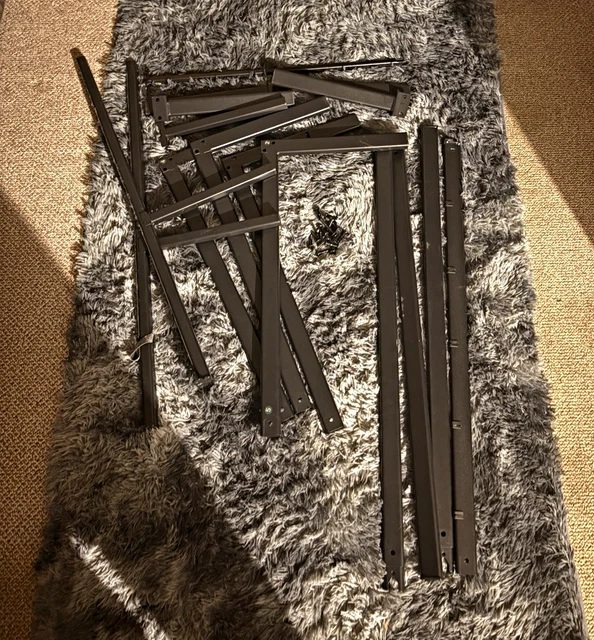 Privacy Bed Rails BLACK METAL BED Frame Parts/Rails with Screws & Brackets, Small Double ...