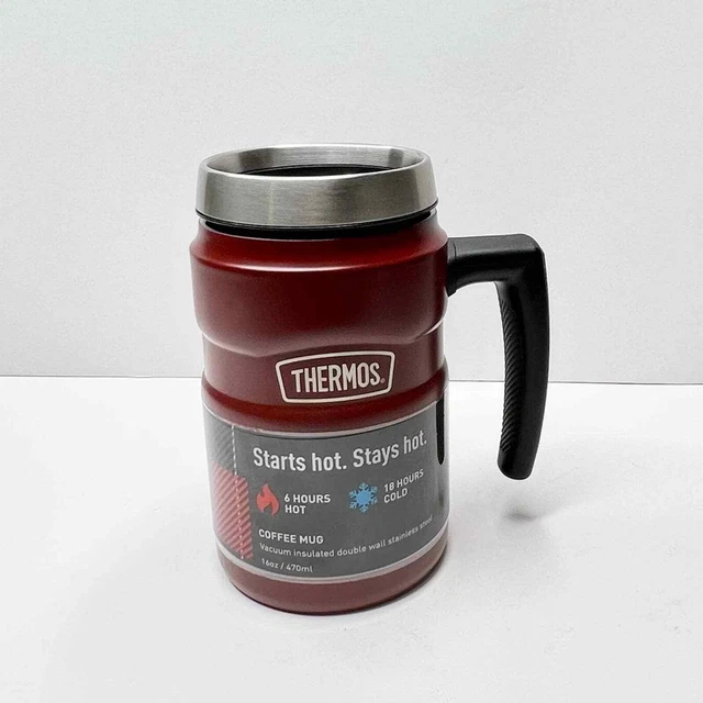 NWOB Thermos Vacuum Insulated Stainless 16oz Desk Mug, 16 Ounce, Matte Red 3