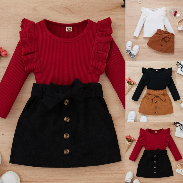 Set gonna 2 pz abiti da festa vestiti per bambine arricciate arricciate