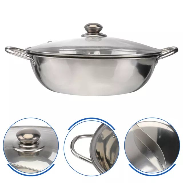 Hot Pot Cookware Stainless Steel Induction Chinese with Divider Electric 3