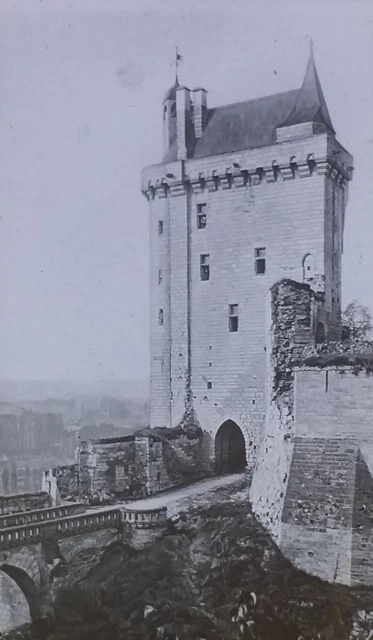Château de Milieu, Chinon, France, Exterior, Magic Lantern Glass Photo Slide