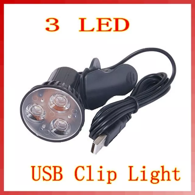 USB 3 LED Clamping Clip Light Bulb Lamp for Desktop Notebook PC Laptop Reading