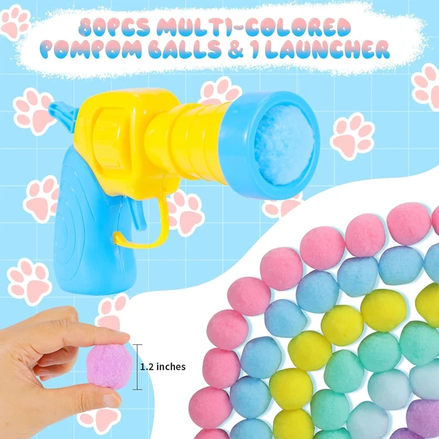 KITTEN TOYS, INTERACTIVE Cat Toys, 100 Cat PomPoms Balls & 2 Cat Toy