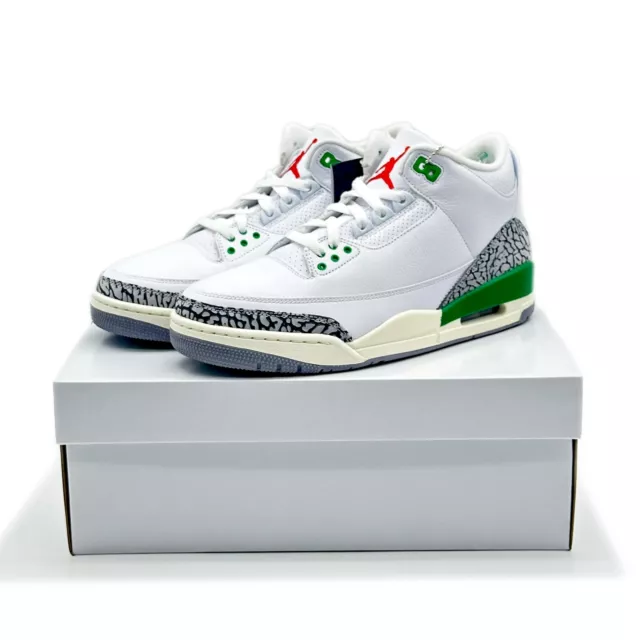 Nike W Air Jordan 3 Retro Lucky Green White Versity Red Cement Grey CK9246-136