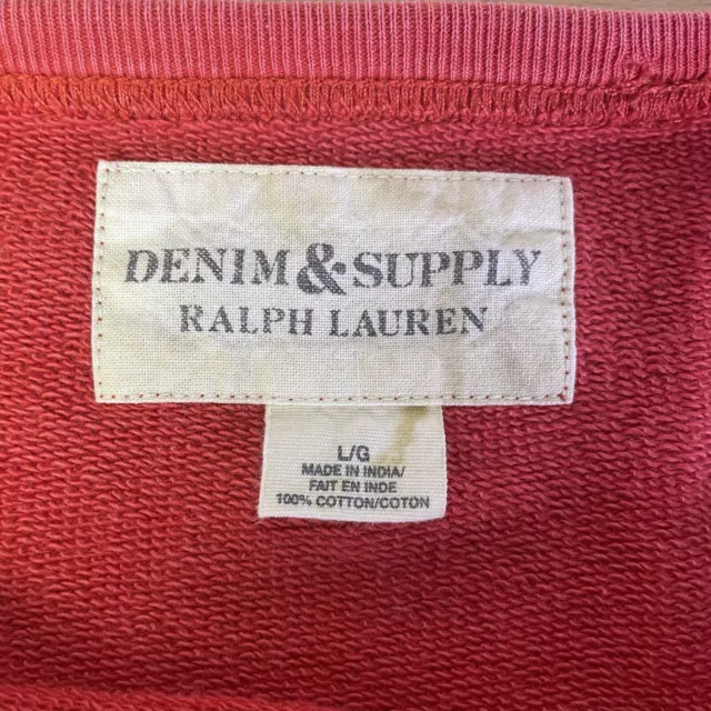 RALPH LAUREN DENIM & Supply Native American Red Sweatshirt Large 100% ...