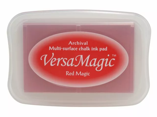 Tsukineko VERSAMAGIC Embossing Versa INK PAD Stamping Chalk 12 red magic