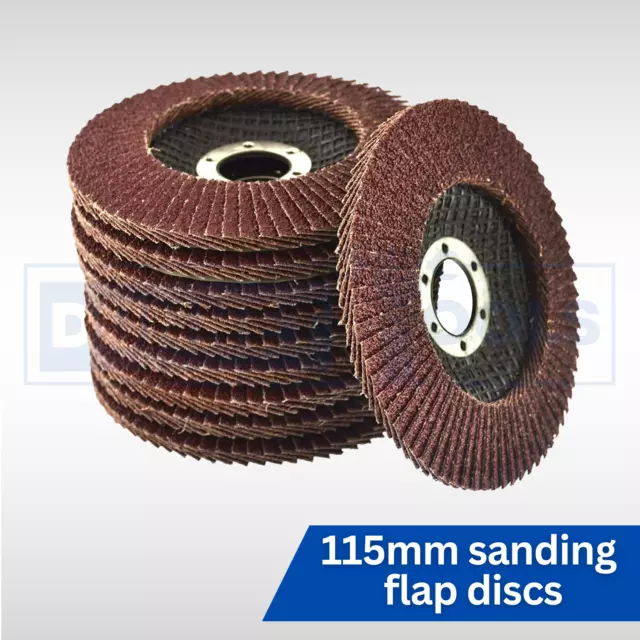 115mm Sanding Flap Discs 115mm 4.5" 40 60 80 GRIT Grinding Wheel Aluminium Oxide