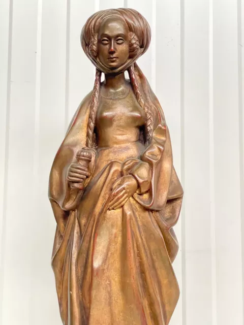 An Exceptional Large Medieval Style Carved Statue in wood