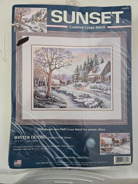 Winter Outing Counted Cross Stitch Kit - SUNSET#13691