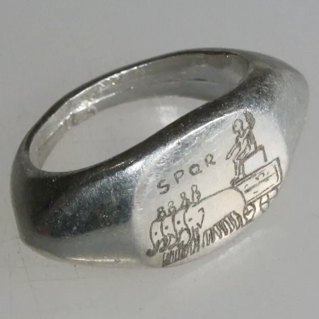 A Perfect Ancient Style Roman Solid Silver Ring