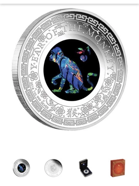 2016 AUSTRALIAN OPAL Lunar Series Year of the monkey Proof