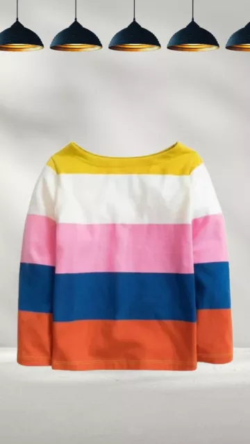 Top bretone Ex Mini Boden quotidiano in righe arcobaleno fiore di ciliegio (un po' difettoso