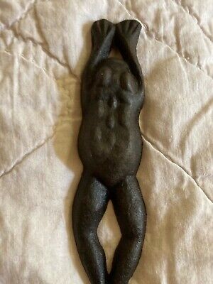 Vintage cast-iron wall hooks.  2 Very unique and rare. Monkey and Frog. Antique 