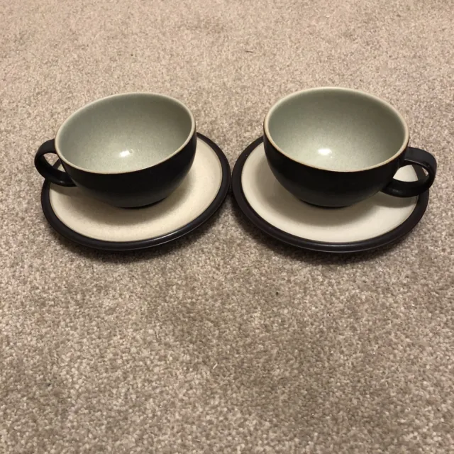 Denby Energy Tea Cups And Saucers X 2 Used