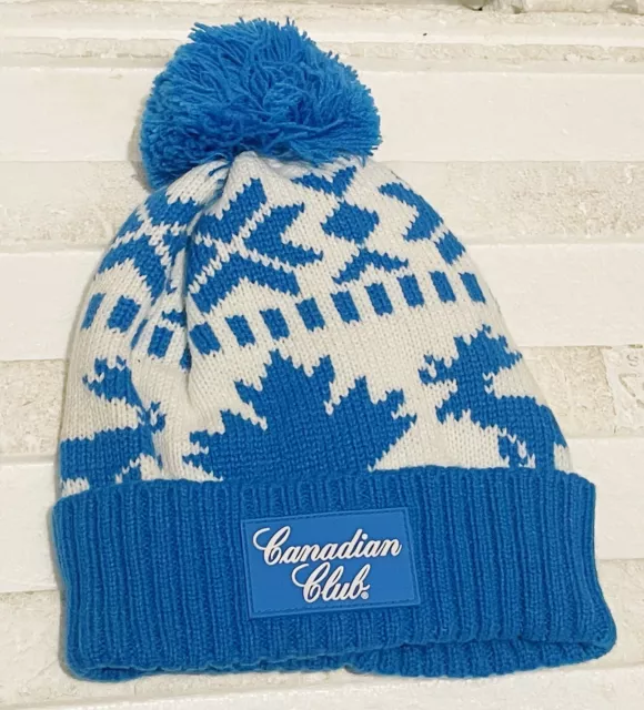 CANADIAN CLUB Beanie Pom Pom Blue White Collectable CC ‘OFFICIAL’ - NWOT