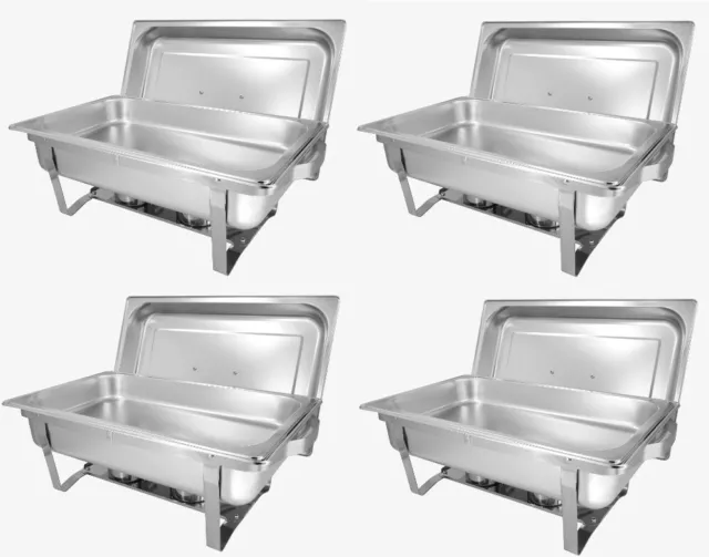 lot 4xChafing dishes 4xGN1/1 chaufe plat bain marie chauffe repas pliable