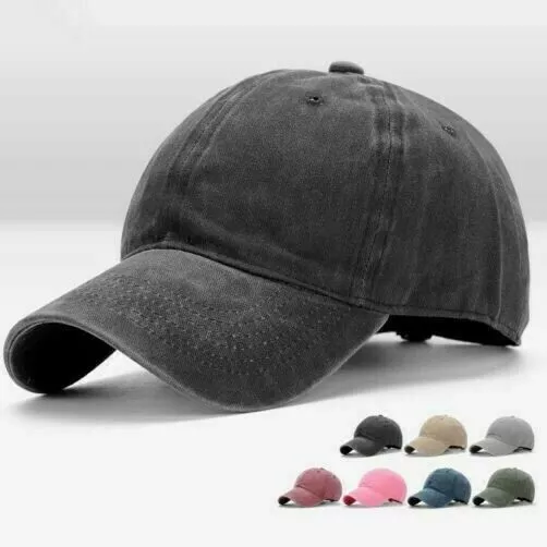 Men Plain Washed Cap Cotton Adjustable Baseball Cap Blank Solid Baseball Hat