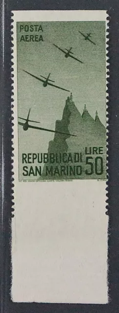San Marino 348 Uw ** 1946, Flug 50 L. waagerecht UNGEZÄHNT, postfrisch, 150 €