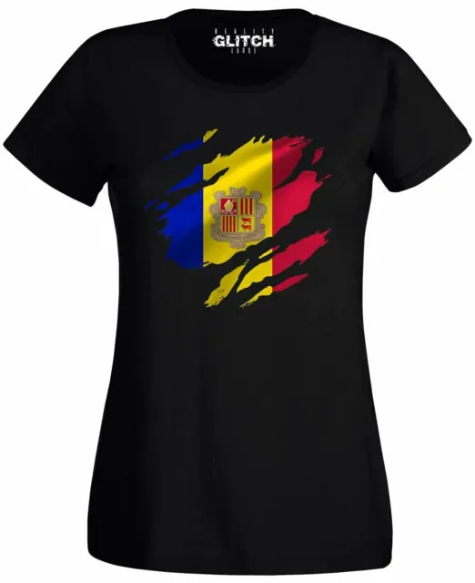 Torn Andorra Flag Women's T-Shirt Andorran Catalan La Vella Country national