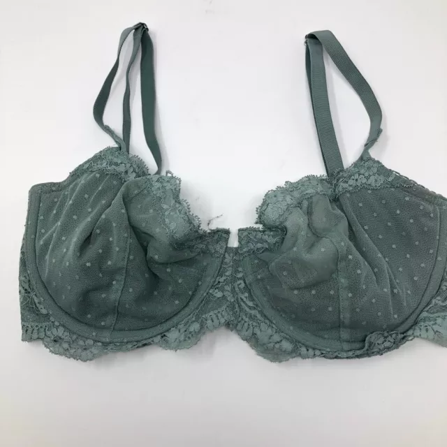 Victorias Secret Dream Angels Push-Up Without Padding Unlined Lace Bra  Blue-Gray