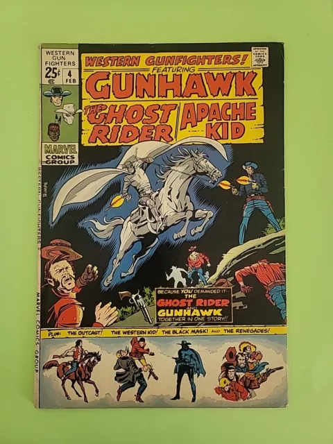 WESTERN GUNFIGHTERS #4 Ghost RIDER Apache KID GUNHAWK (Marvel 1971)