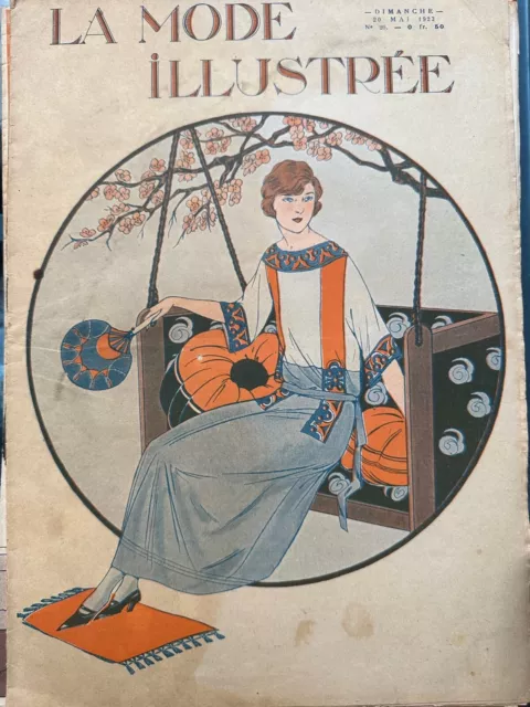 Original Kann 20, 1923 Französisch Mode Illustree Magazin - Art Déco Farbe Cover