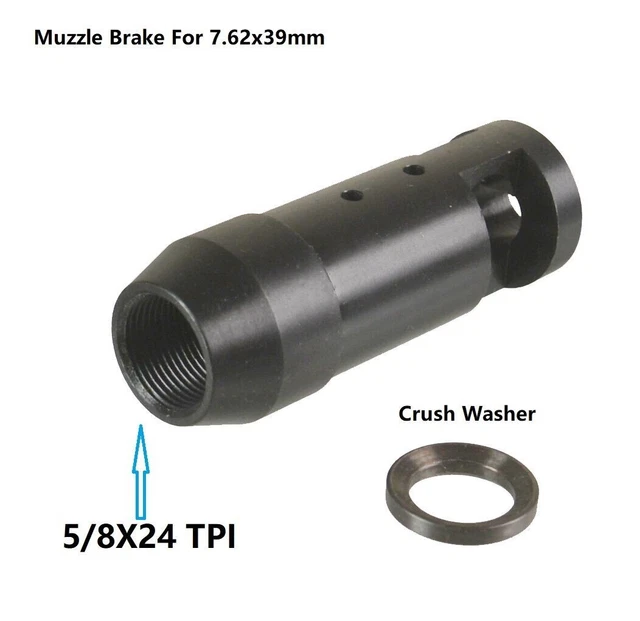 Low Concussion Competition Muzzle Brake Compensator – 14x1 LH Thread, Black Steel, Rifle