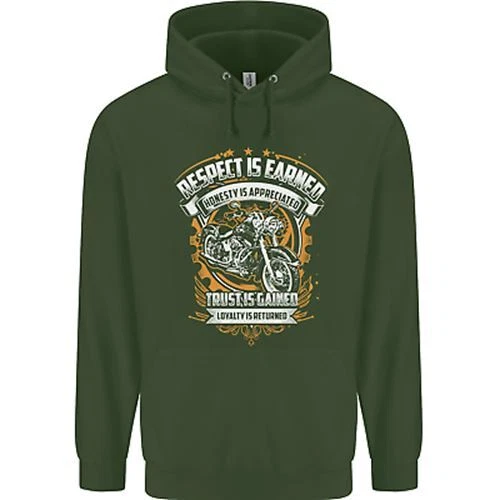 Felpa con cappuccio Respect Earned Moto Moto Biker Bambini 7