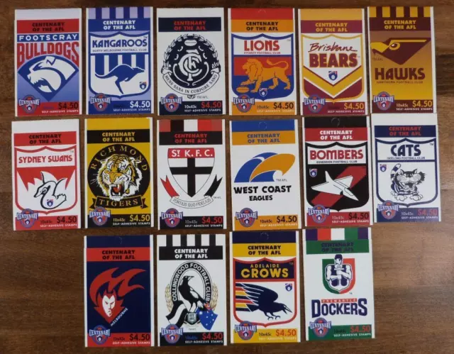 Australien, postfrische Sammlung von 16 versch. MH Football-Liga "AFL" 90-105