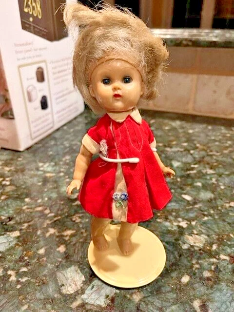 Vintage Vogue Ginny Straight Leg Walker Doll 8" Blonde W/ Moving Lashes
