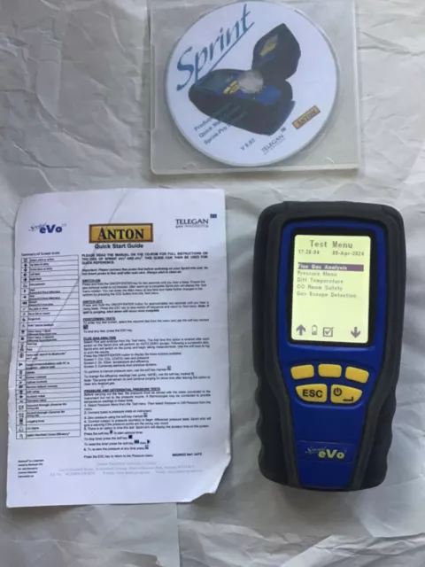 Anton Sprint Evo 2 Gasanalysator kalibriert bis Oktober 2024 + Papiere + Software-CD
