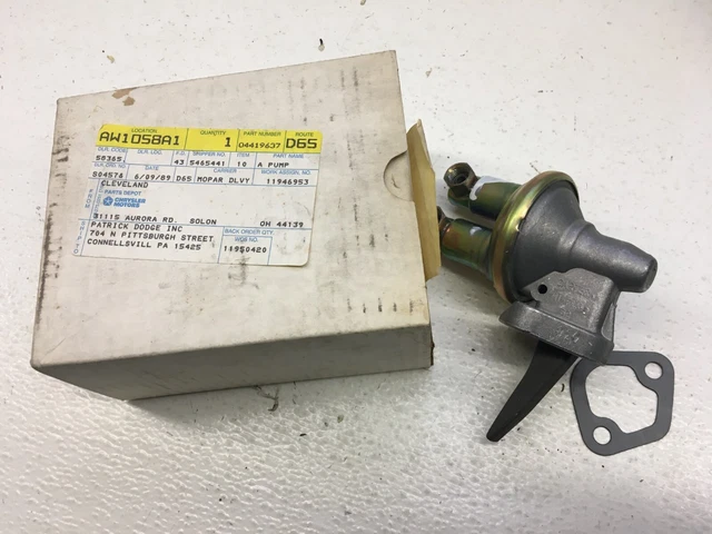 Mopar NOS 1982-88 Plymouth Chrysler Dodge w/ 2.2 L Fuel Pump 4419637