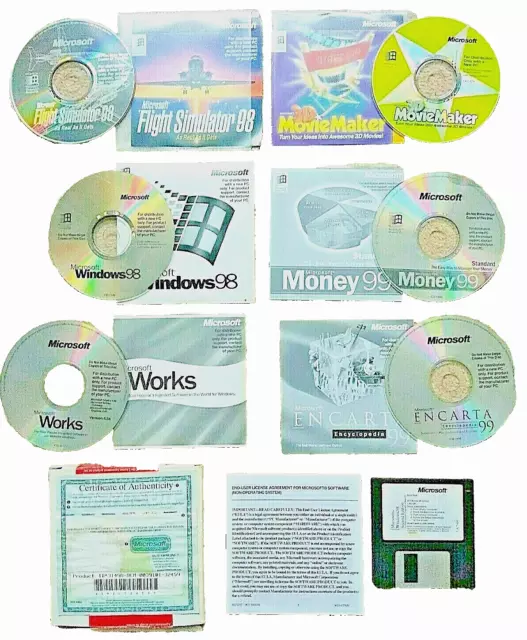 Microsoft Windows 1998 dischi di backup PC avvio CD-ROM set di valori software OG