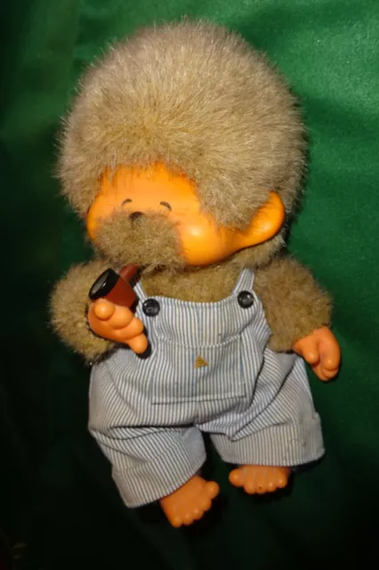 Vintage Monchhichi Opa mit Kleidung * ca. 22 cm Plüsch Puppe * 1974 (Großeltern)