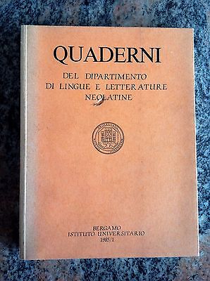Quaderni Del Dipartimento Di Lingue E Letterature Neolatine 1985/1