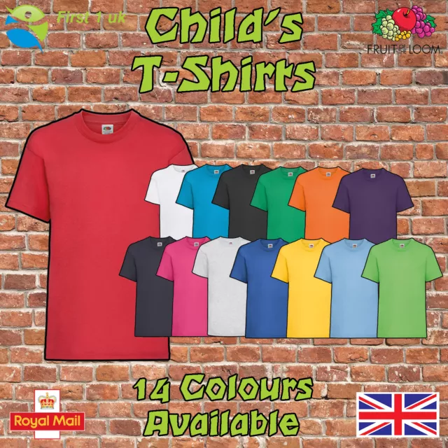 Fruit of The Loom Kids Plain T Shirts Children's Youth T-Shirts Childs Tee Shirt