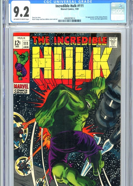 Incredible Hulk #111 CGC 9.2 OW-WP 1st Galaxy Master Marvel Comics 1969