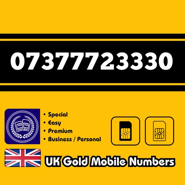 Gold Mobile Number Easy VIP Business Special Memorable UK O2 EE Voda 3 SIM Card