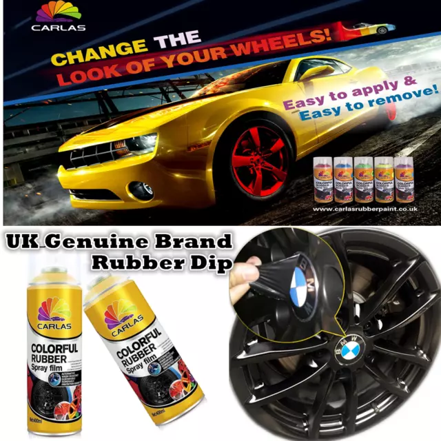 4x Glossy Black UK Brand Rubber Dip Car Wheel Rim Rubber Paint Plasti Dip Spray