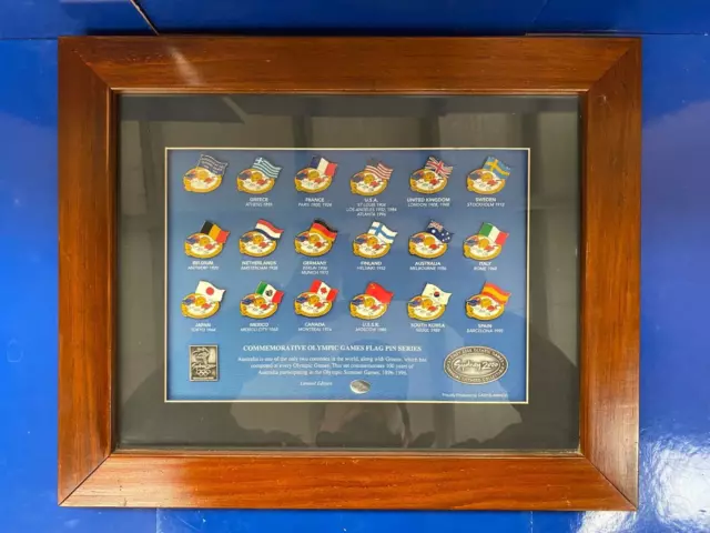 SYDNEY 2000 OLYMPICS FRAMED "Commemorative Olympic Games Flag Pin Series"