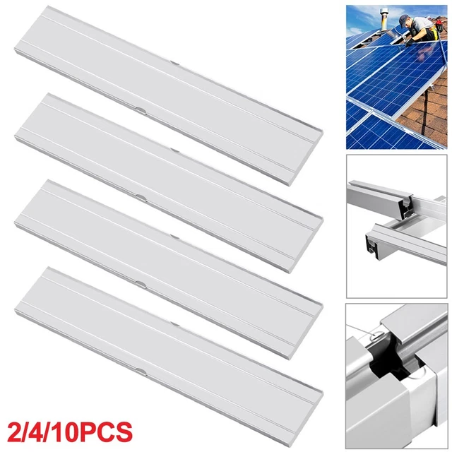 Lot De 10 Connecteurs Solaires En Aluminium Pour Rails Photovoltaïques 40x40 Mm - Résistants à La Corrosion - Argent