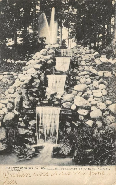 Indian River Michigan~Butterfly Falls Spring Water~Rock Timber Terraces~1910 B&W