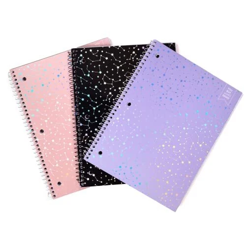 College Ruled Spiral Notebook Set - 3-Pack of 1 Subject Notebooks, Pink,