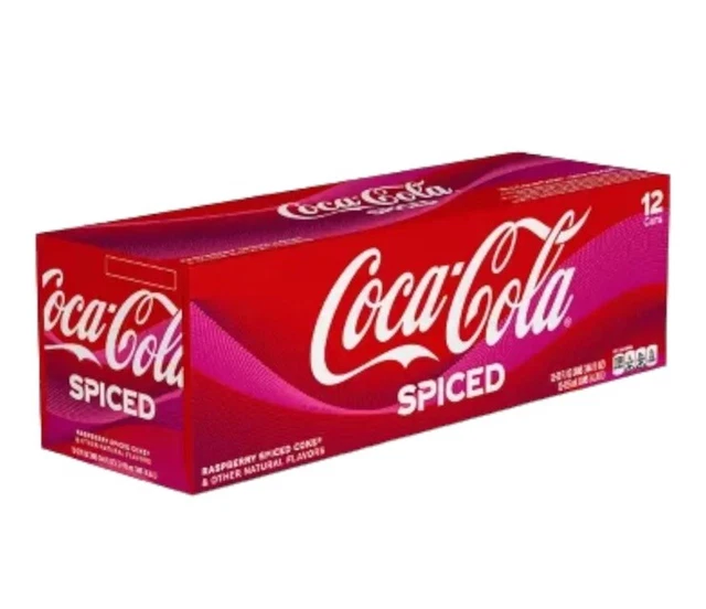 12PK COCACOLA (COKE) SPICED Raspberry Flavor 12oz Cans Limited Edition