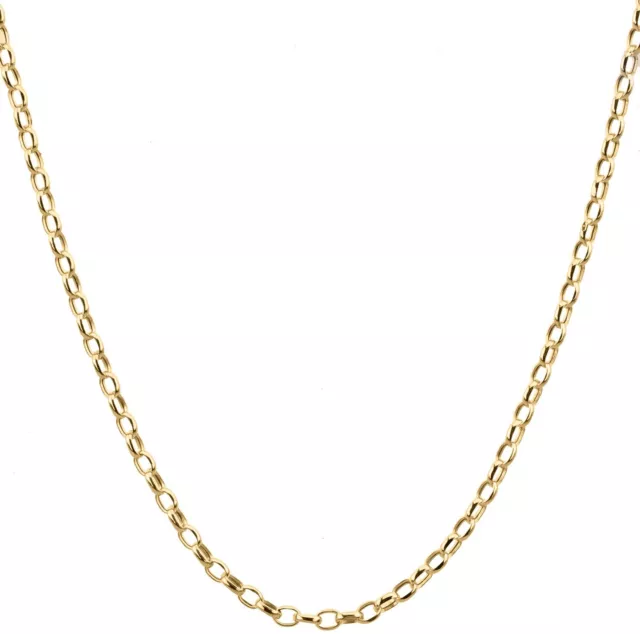 9ct Yellow Gold 18 inch Oval Belcher Chain Necklace - 2mm Width