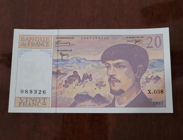 Billet Vingt 20 Francs Claude DEBUSSY 1997 Neuf Collection Banque France X.058